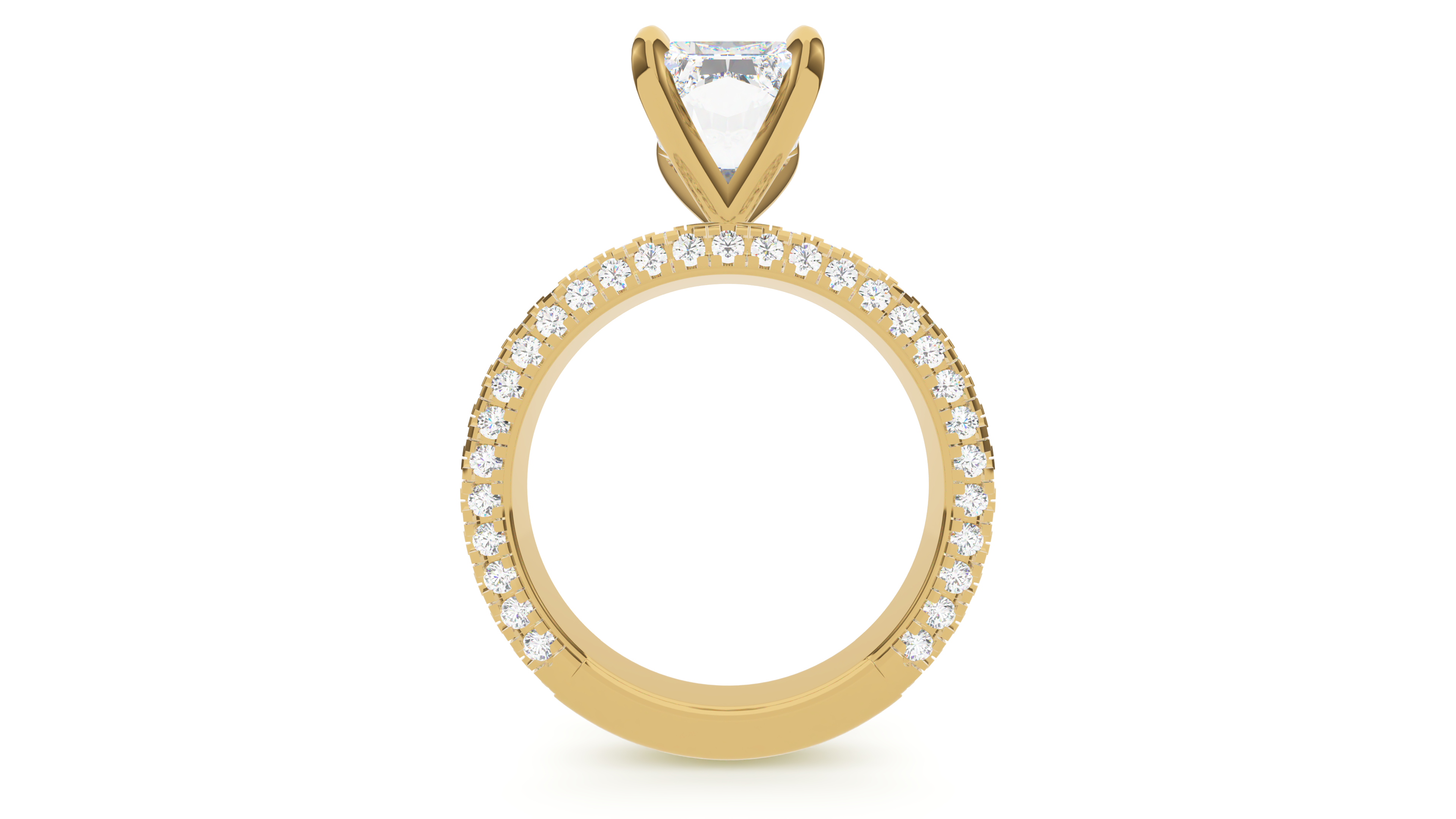 Radiant Diamond Trio Pave