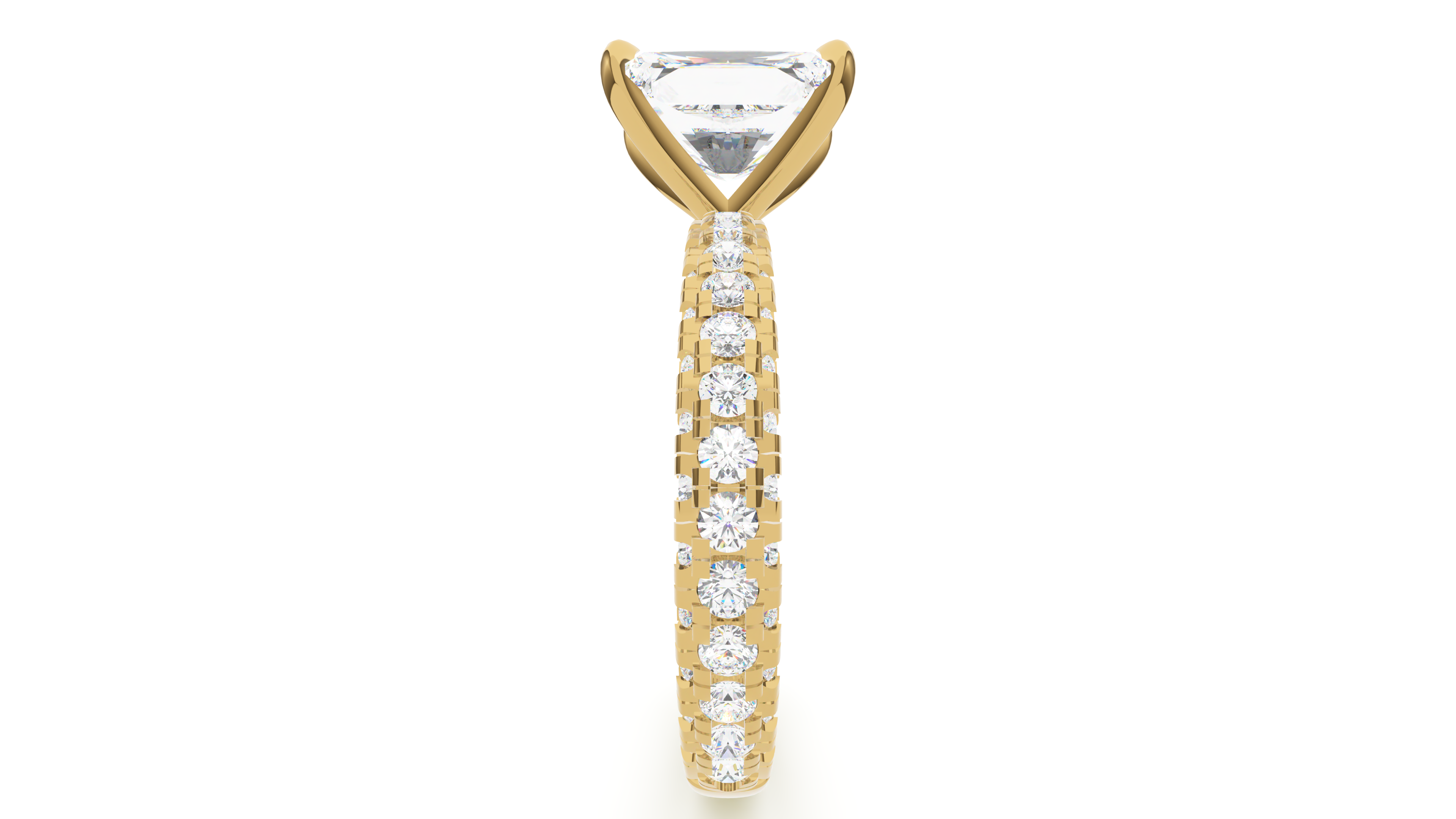 Radiant Diamond Trio Pave