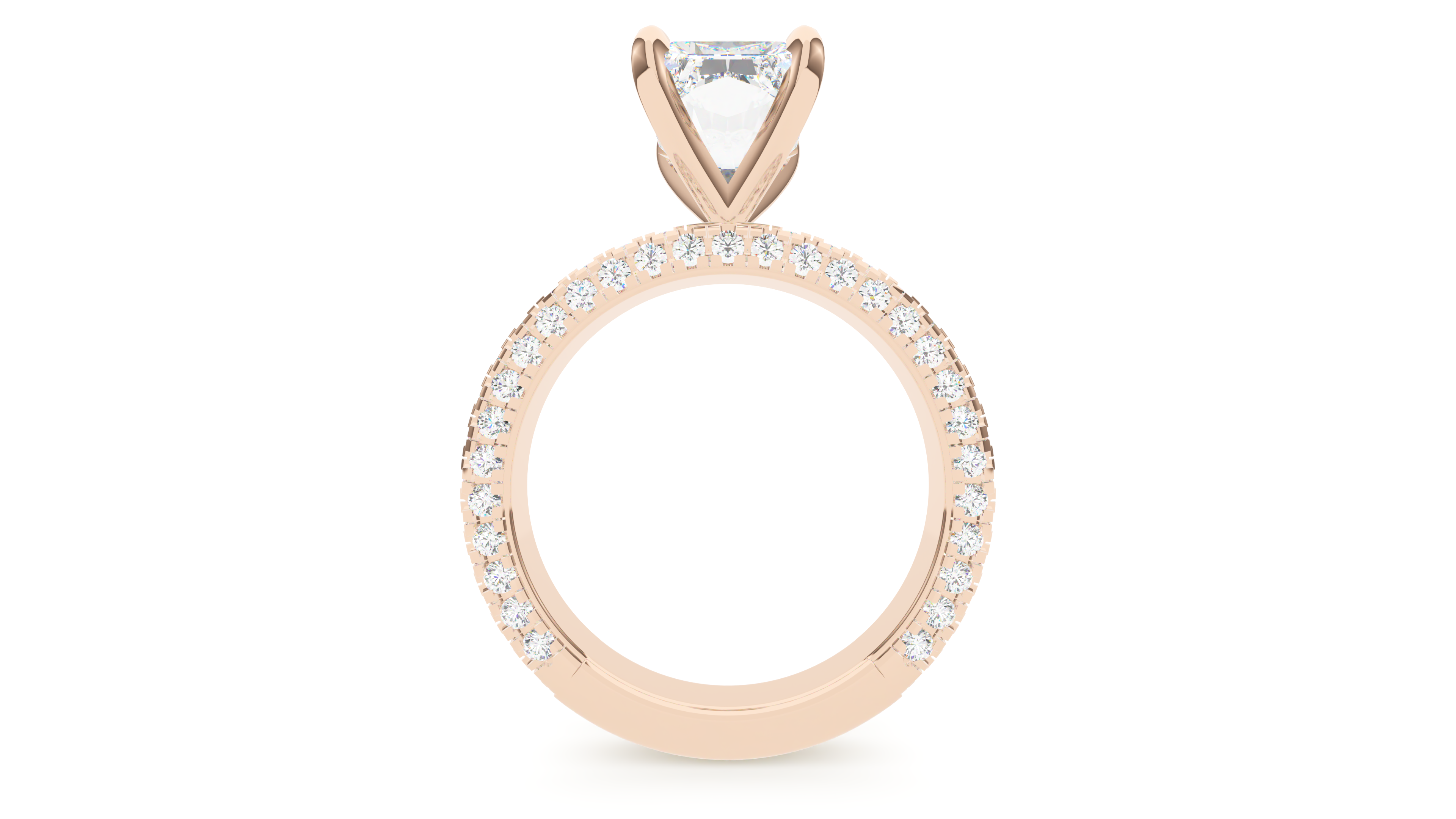 Radiant Diamond Trio Pave