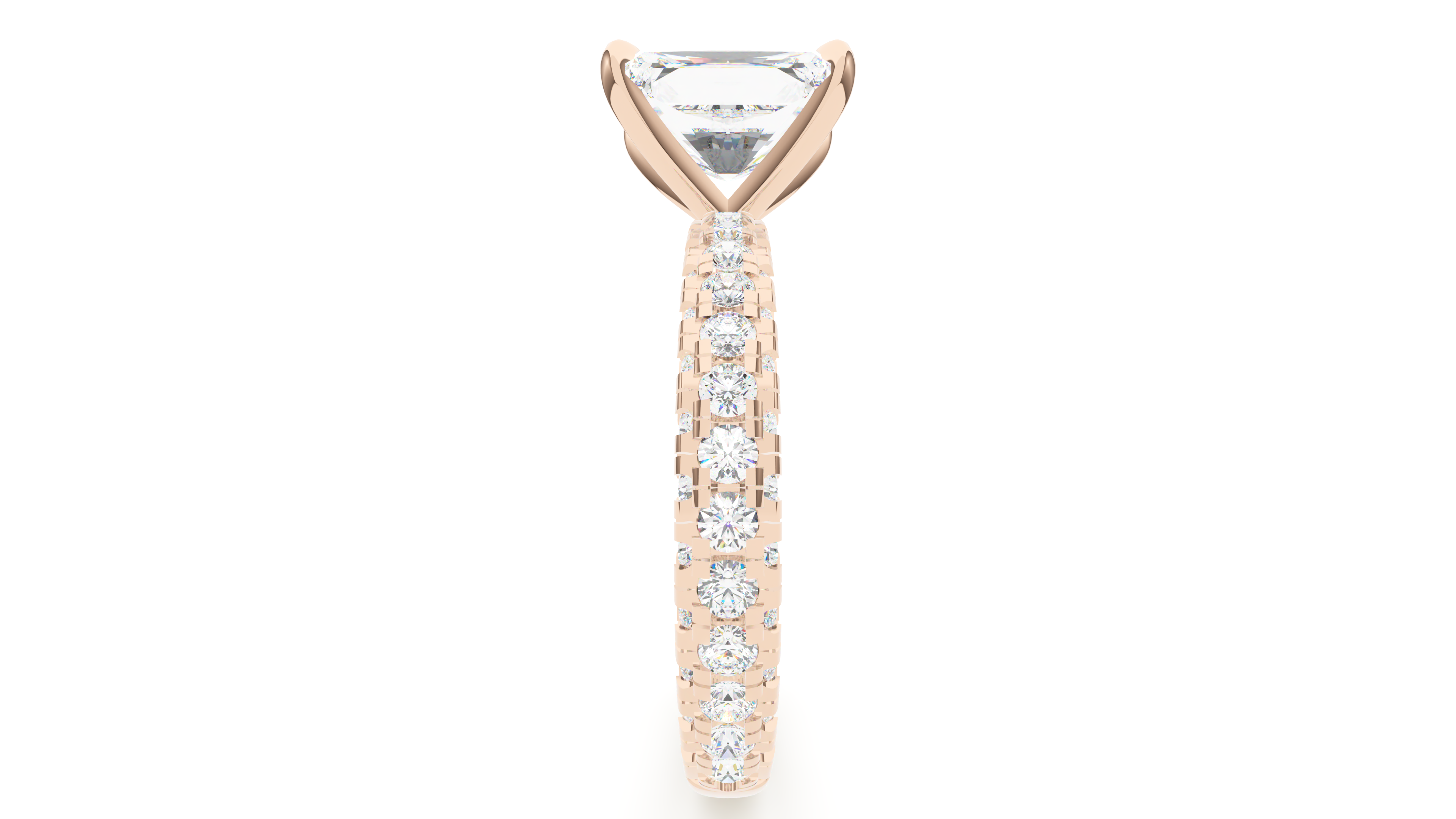 Radiant Diamond Trio Pave