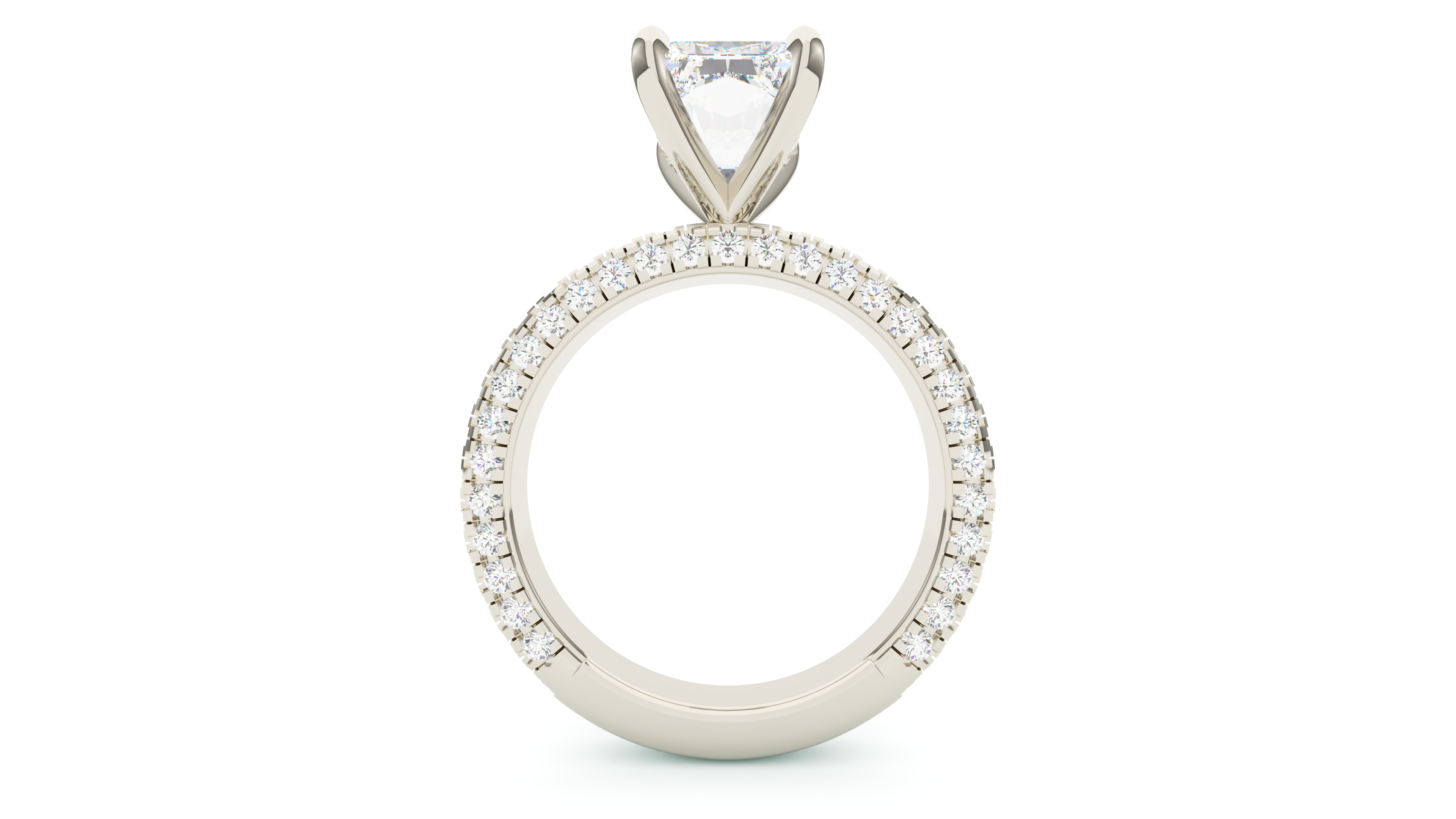 Radiant Diamond Trio Pave