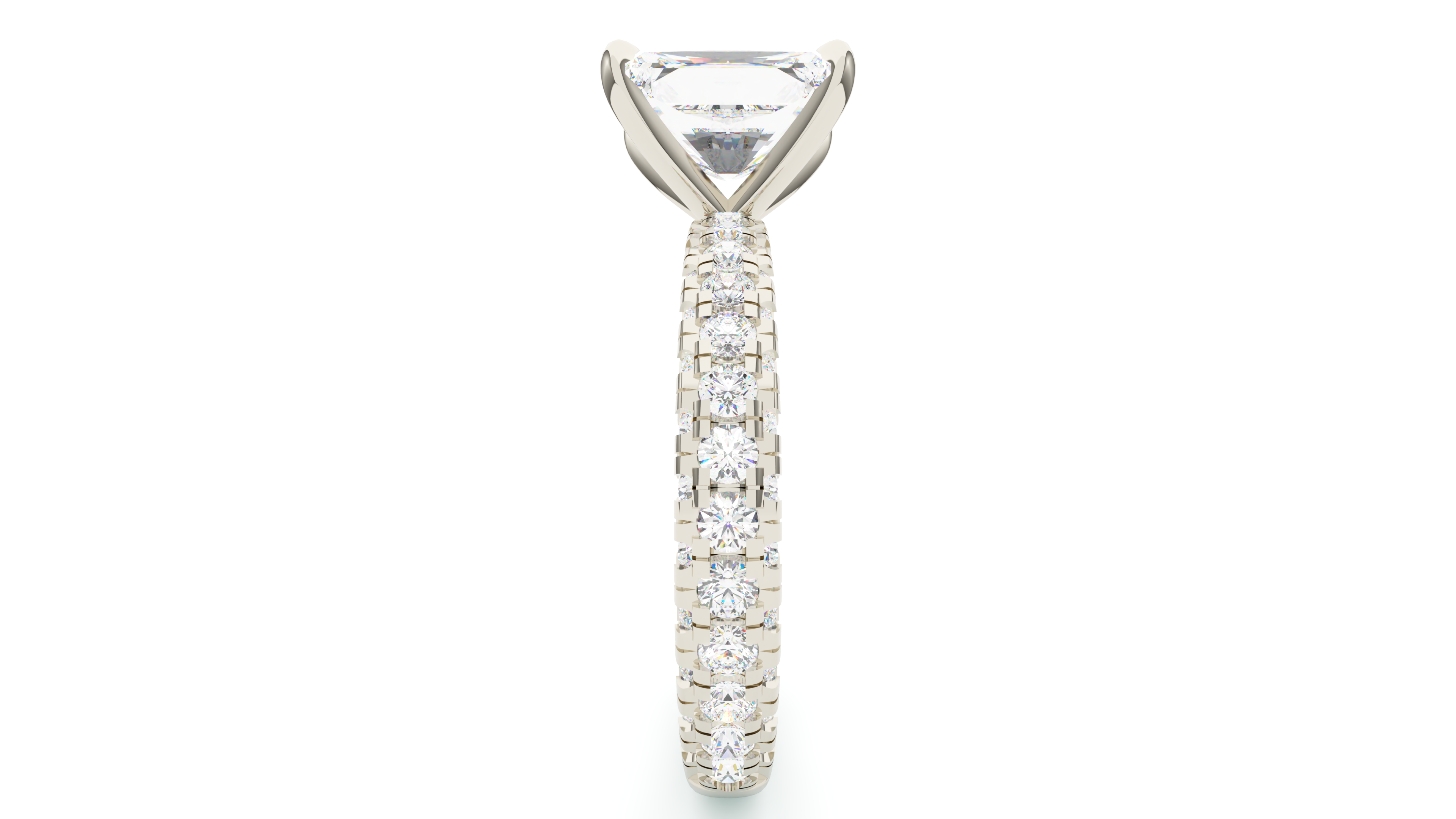 Radiant Diamond Trio Pave