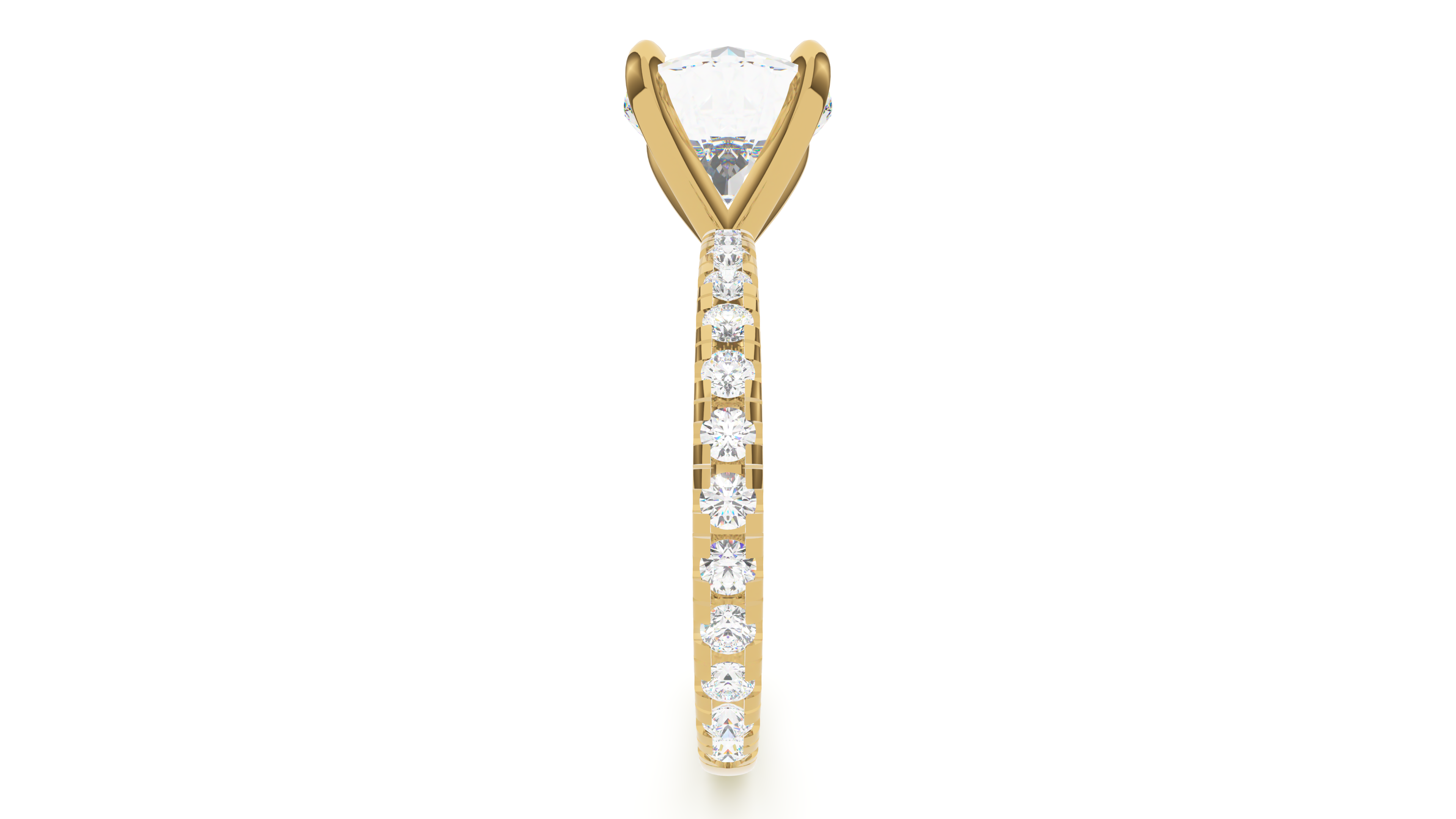 Round Diamond Modern Pave