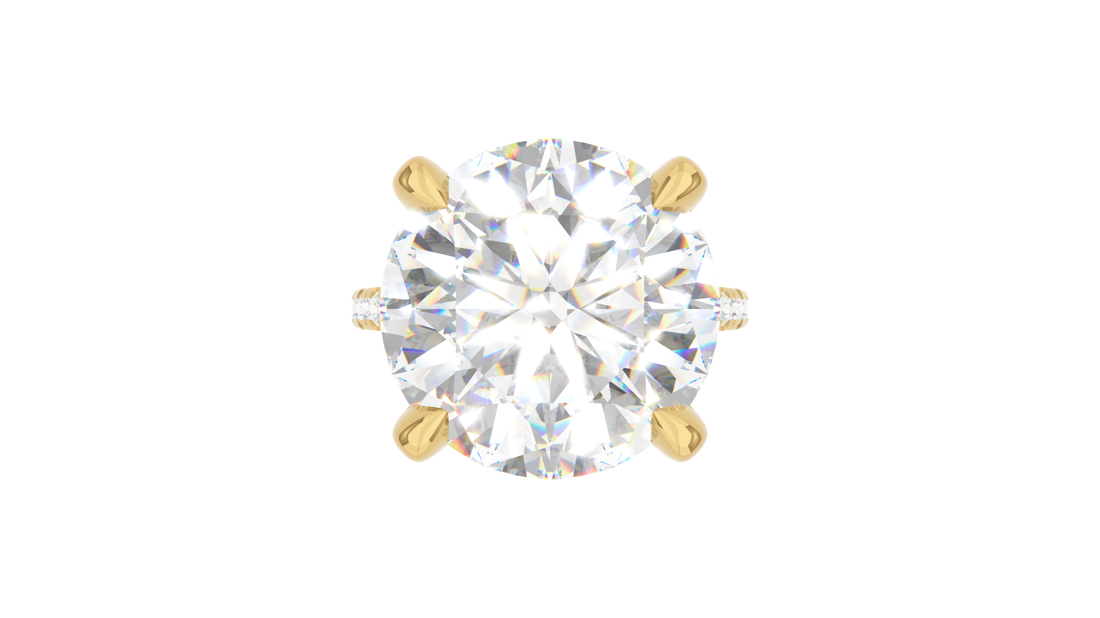 Round Diamond Modern Pave