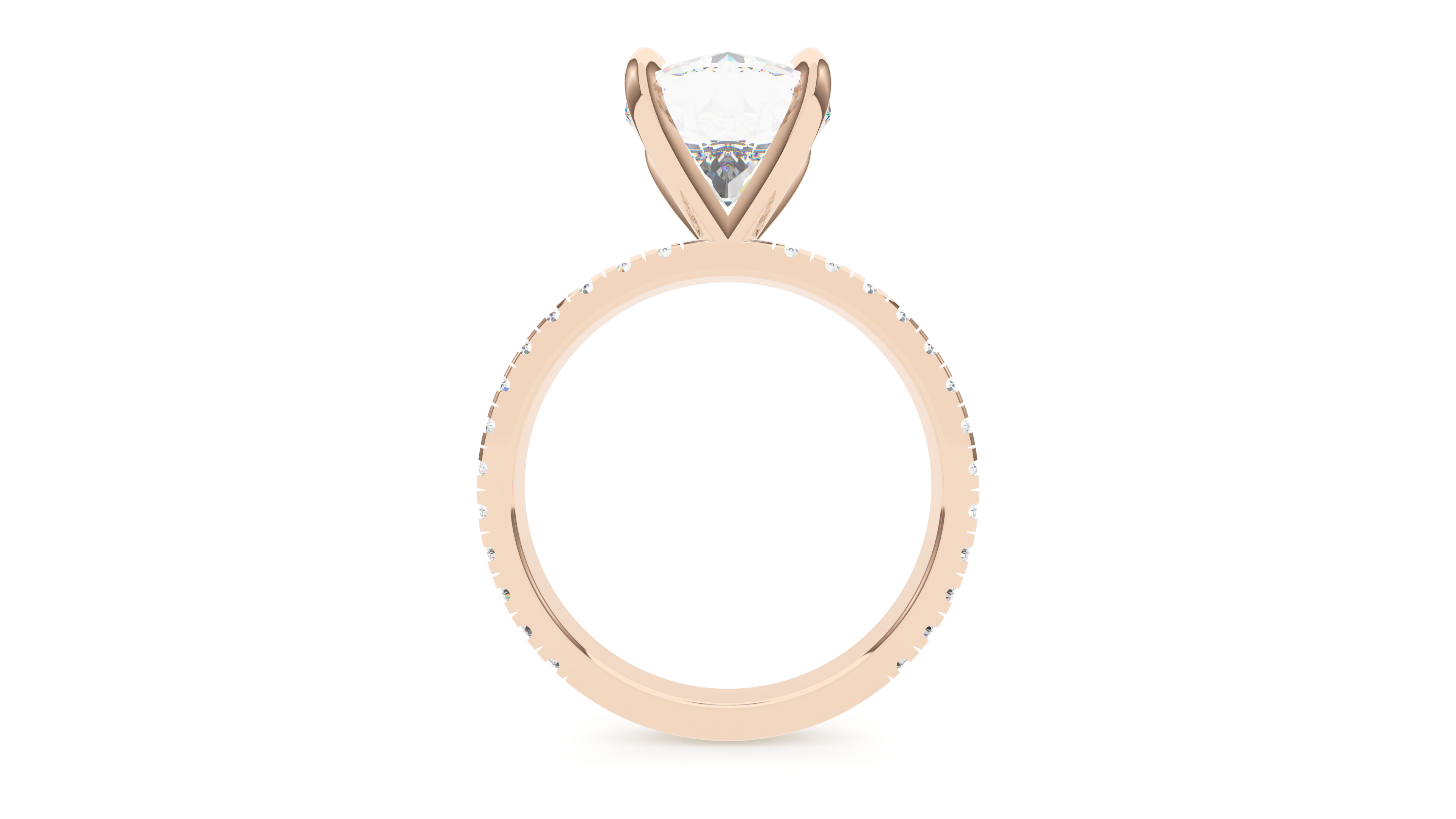 Round Diamond Modern Pave