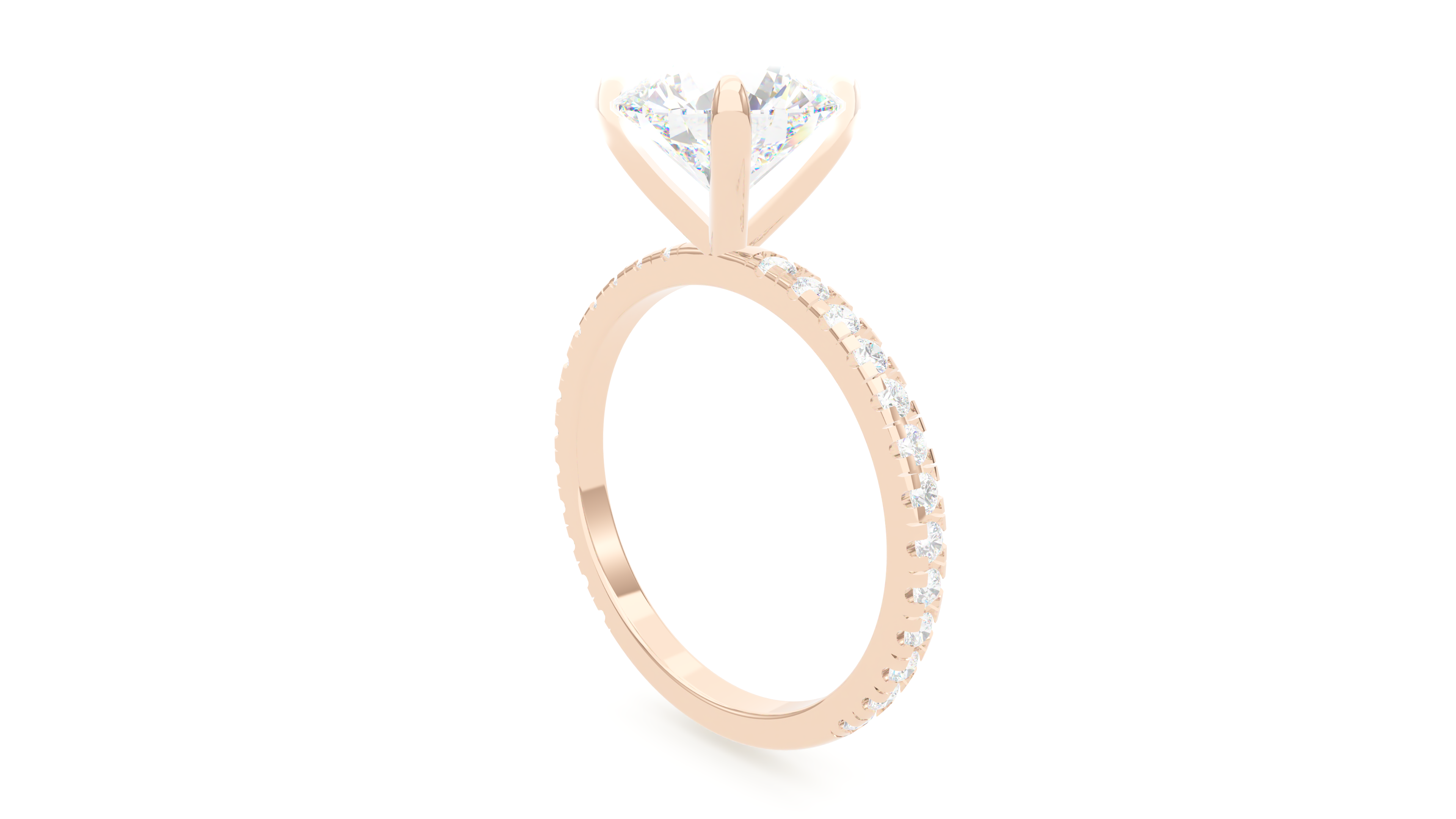 Round Diamond Modern Pave
