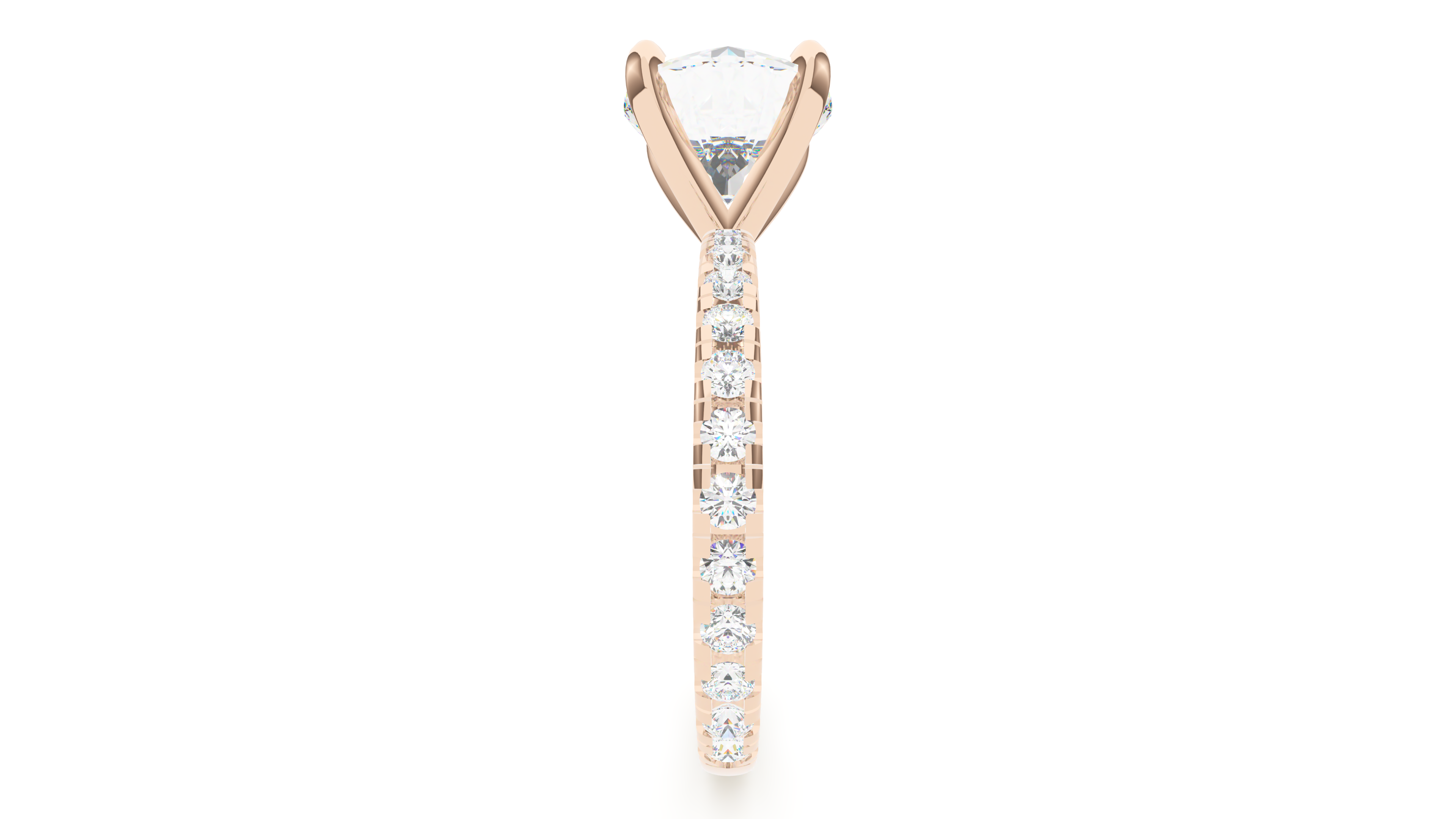 Round Diamond Modern Pave