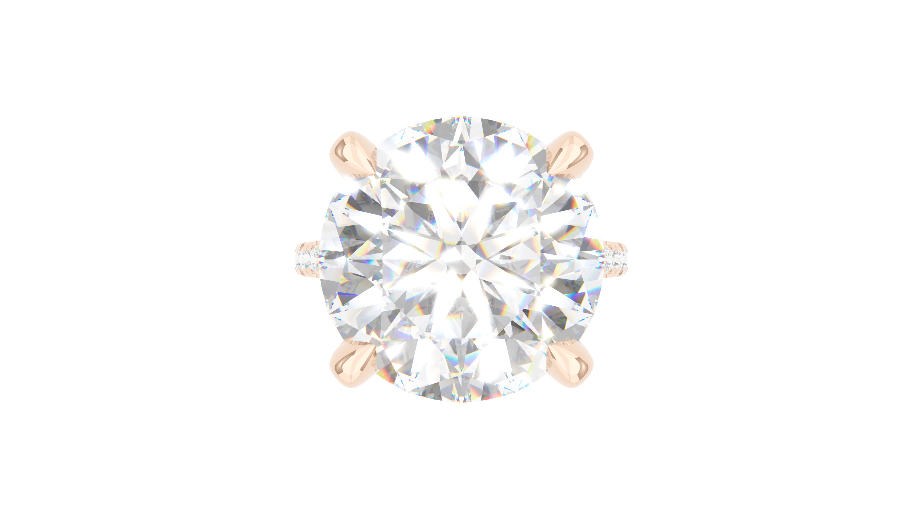 Round Diamond Modern Pave