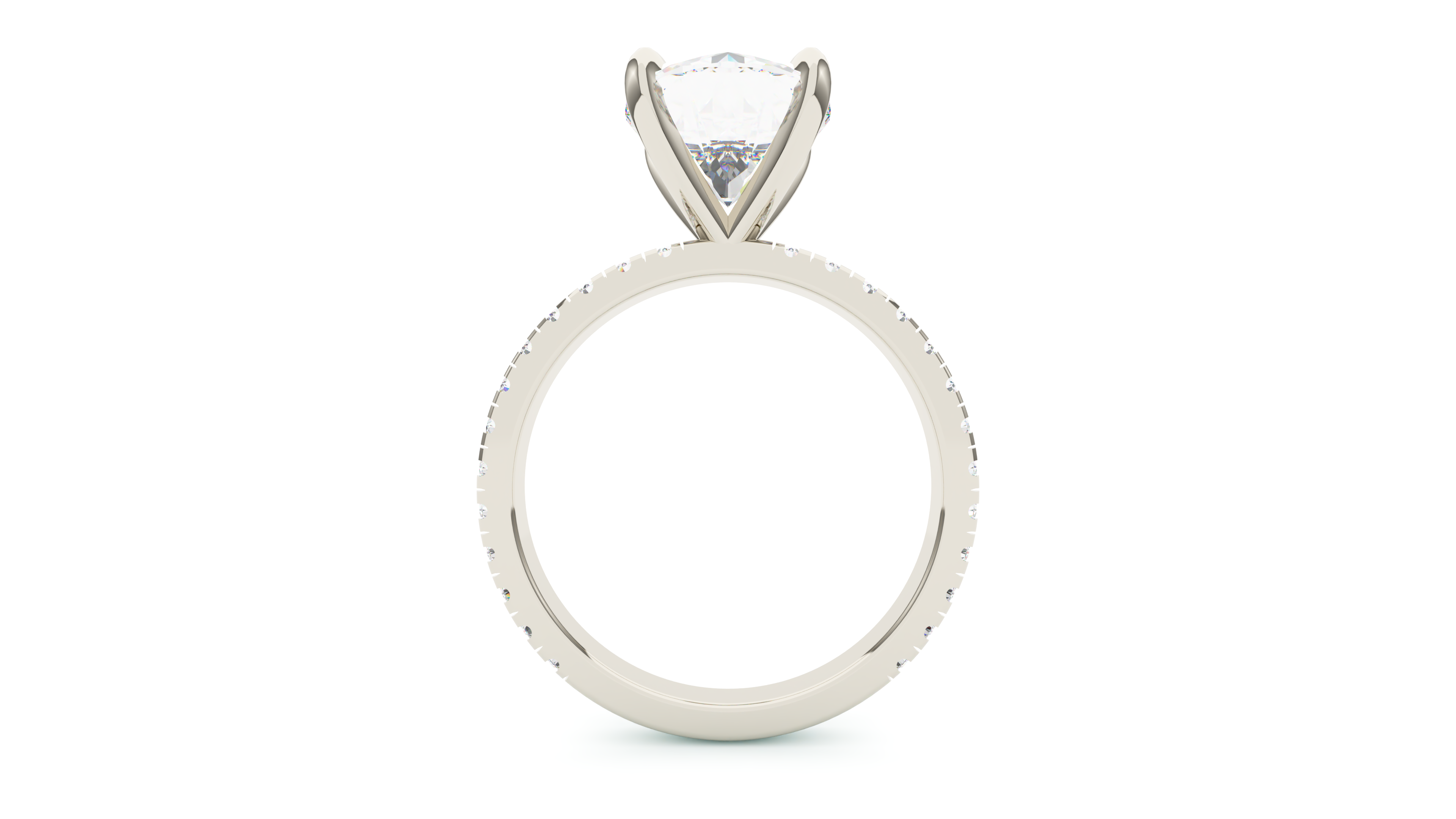 Round Diamond Modern Pave