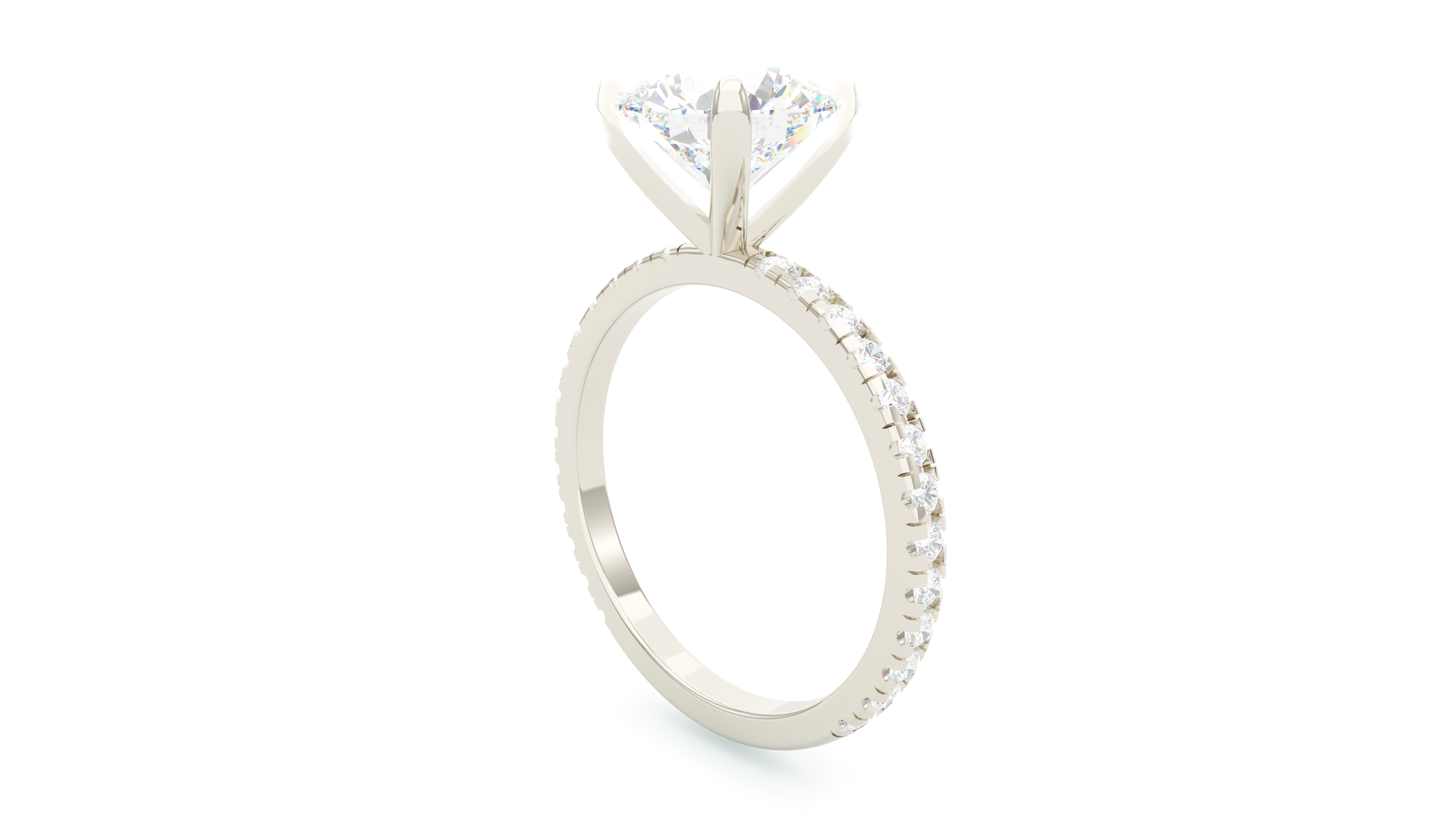 Round Diamond Modern Pave