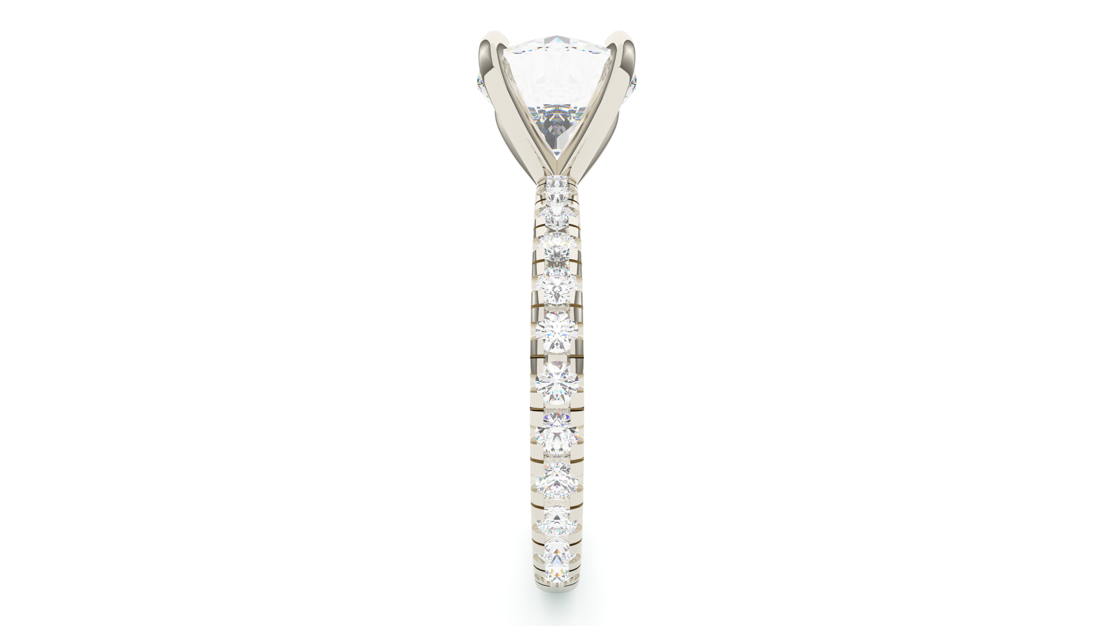 Round Diamond Modern Pave