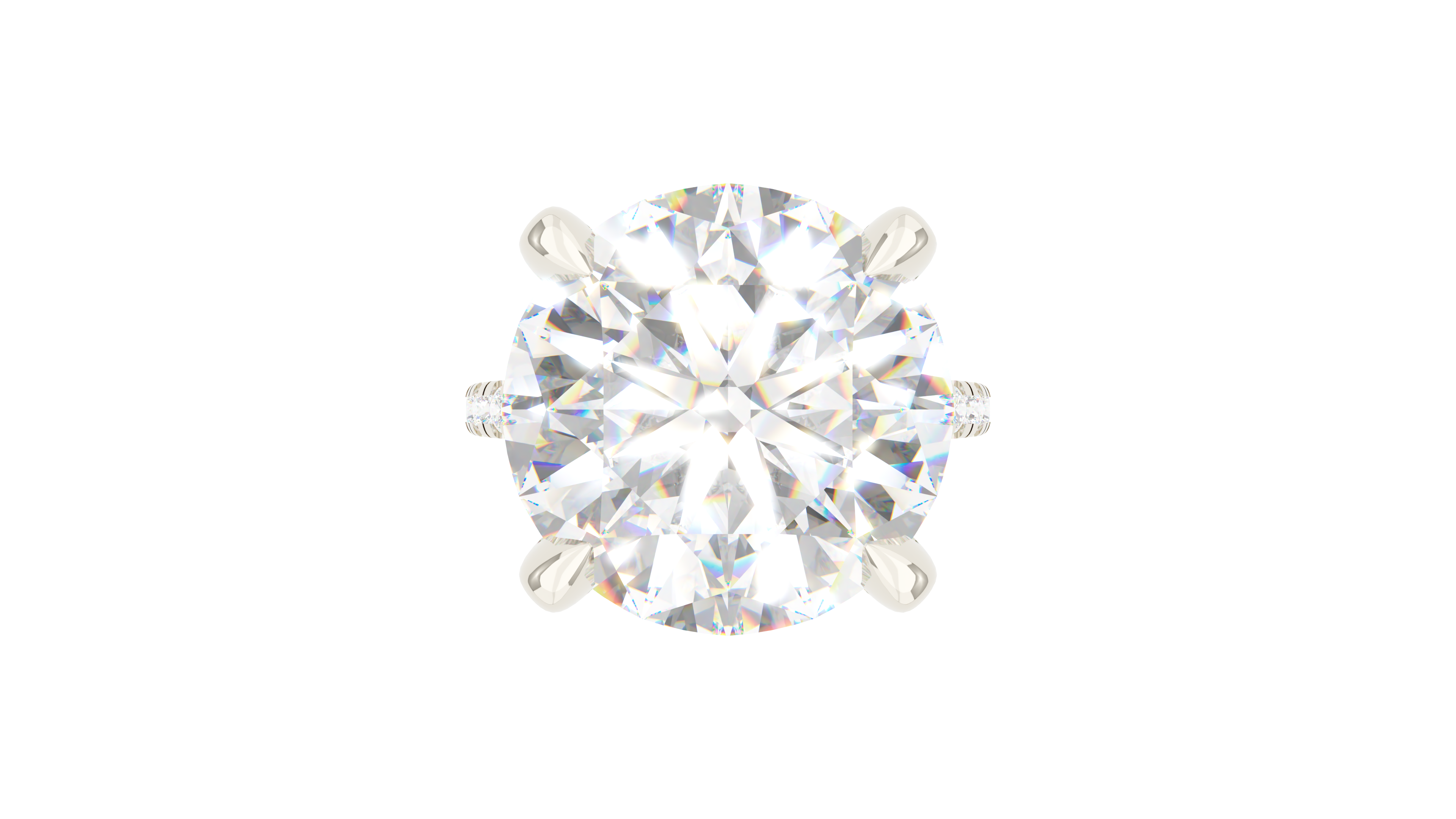 Round Diamond Modern Pave