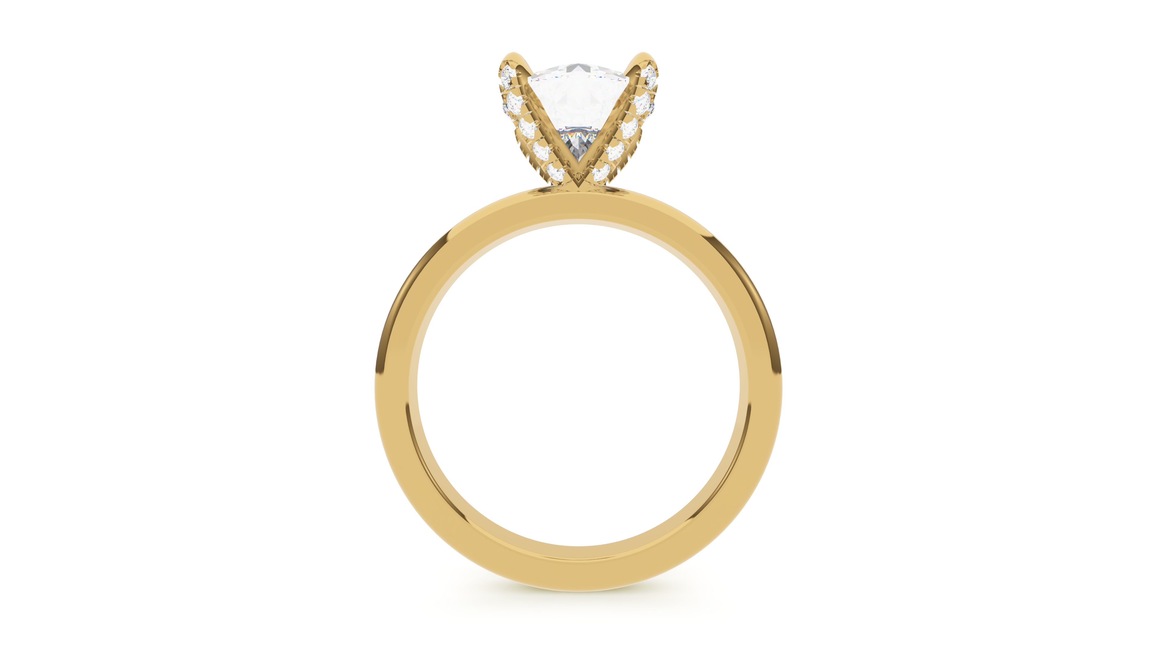 Round Diamond Pave Prong
