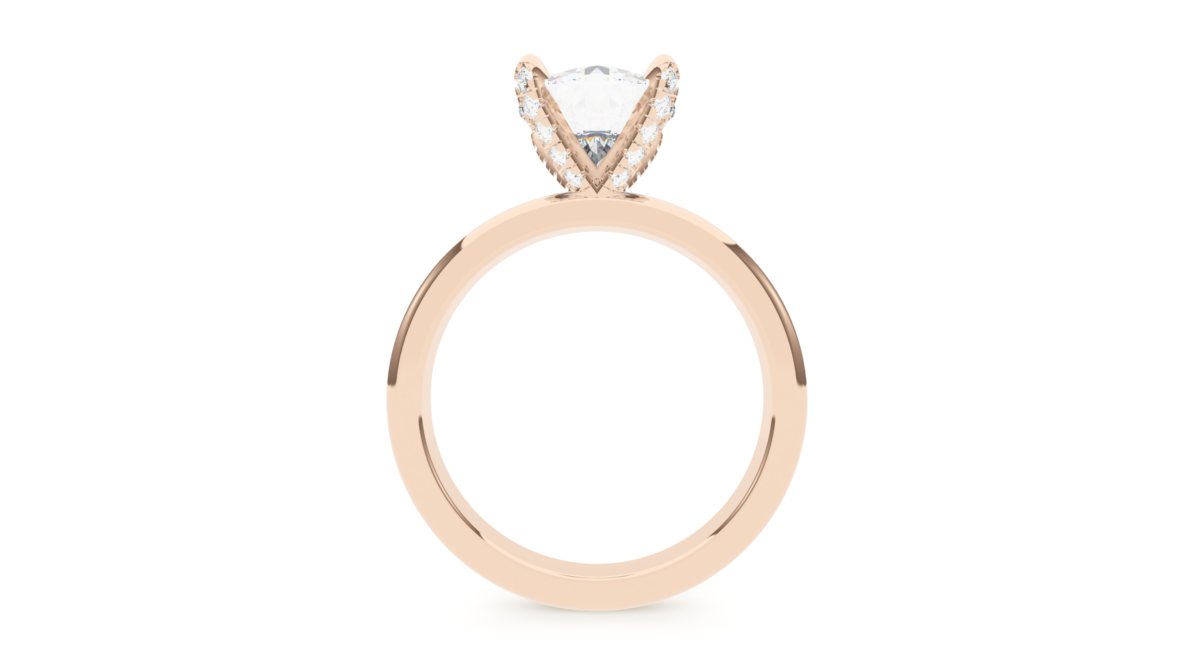 Round Diamond Pave Prong