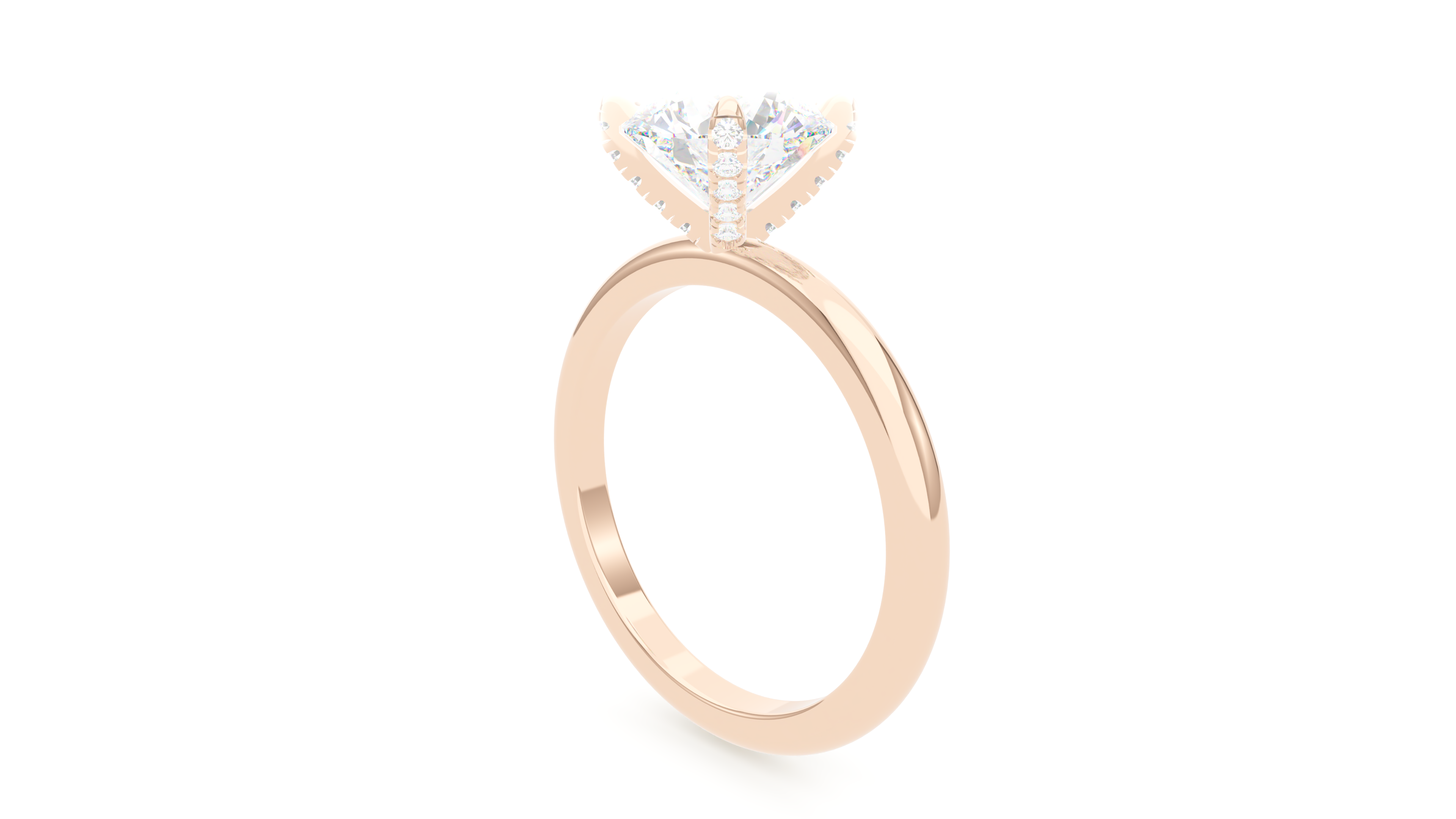Round Diamond Pave Prong