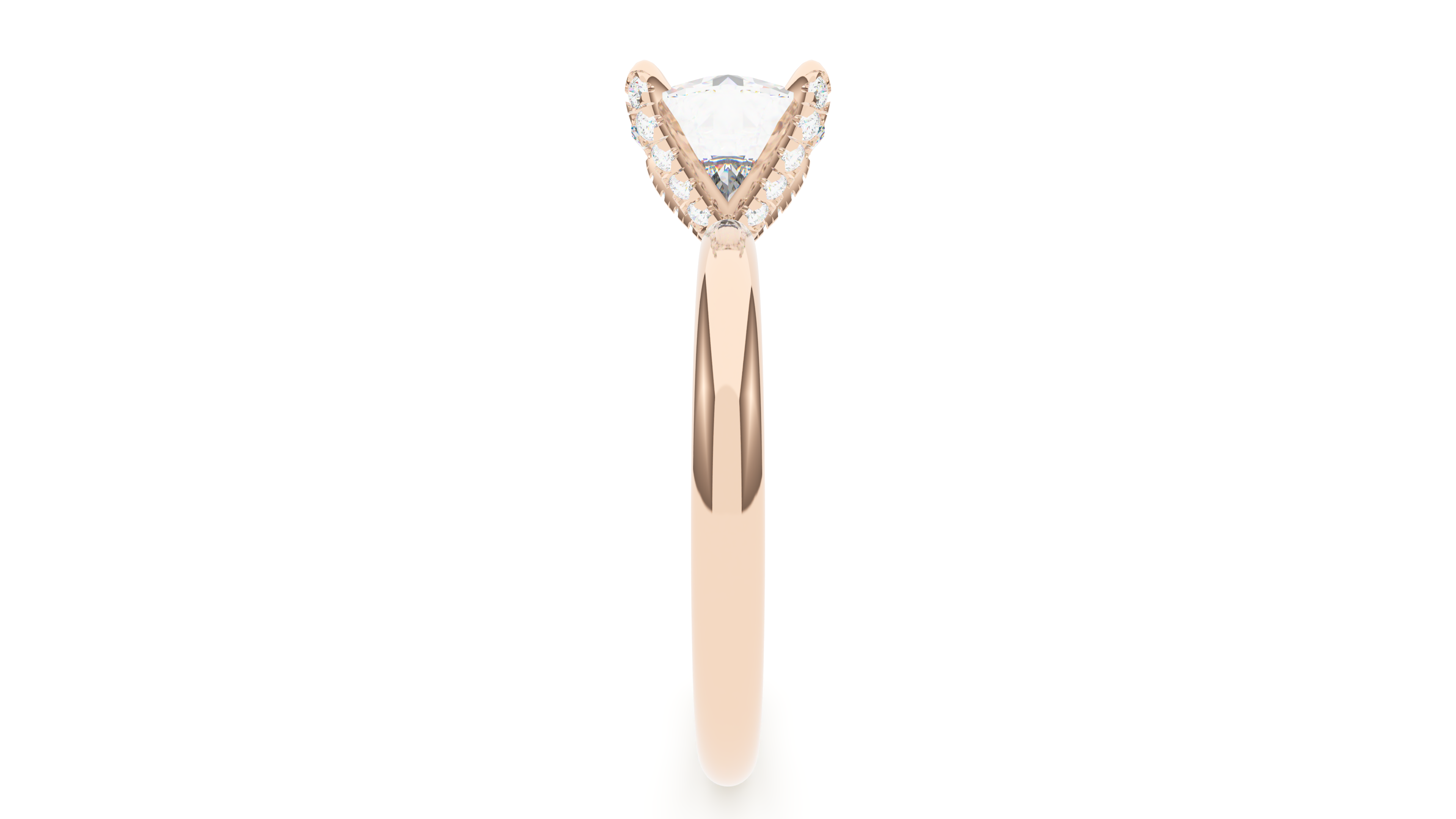 Round Diamond Pave Prong