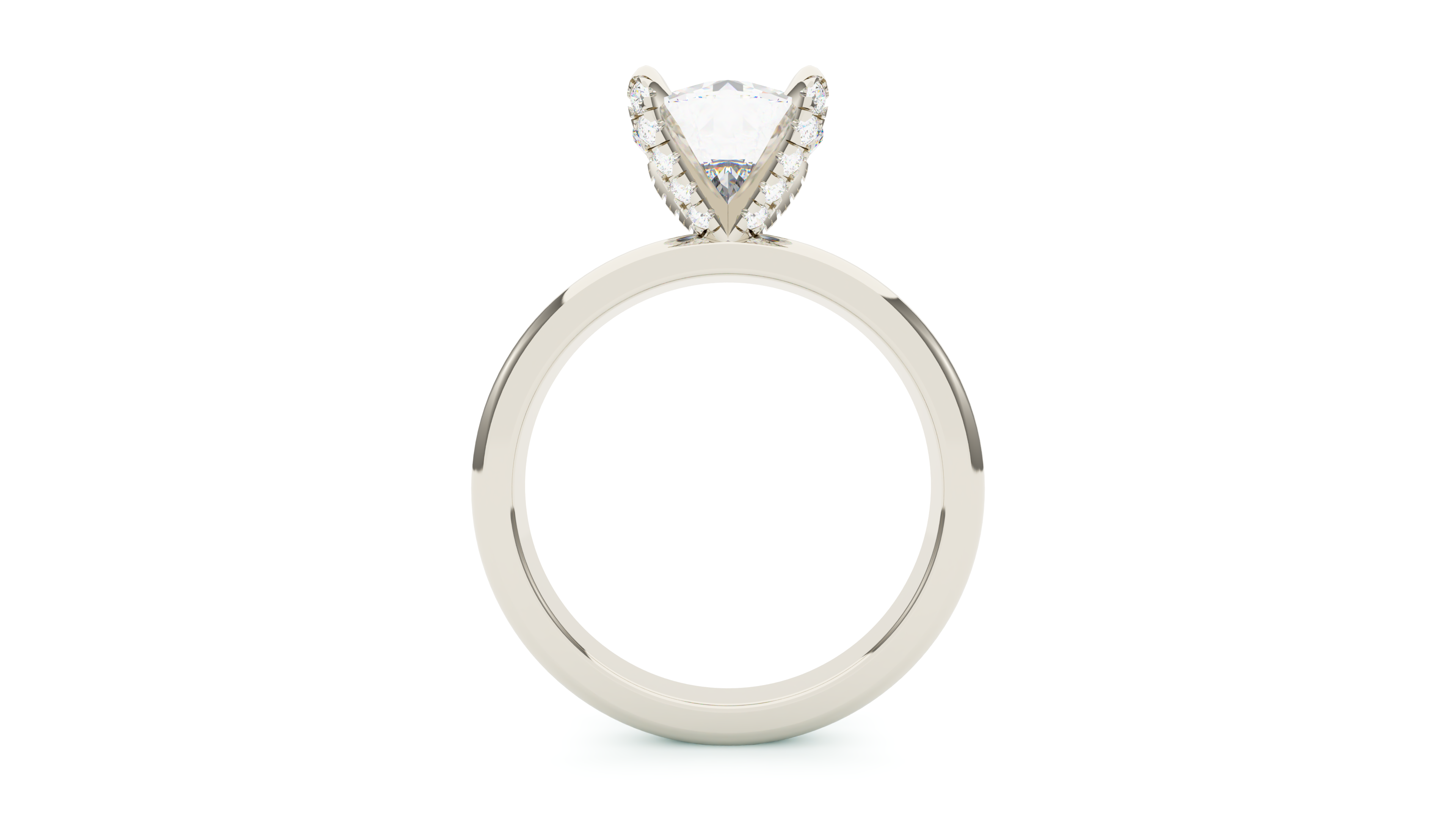 Round Diamond Pave Prong