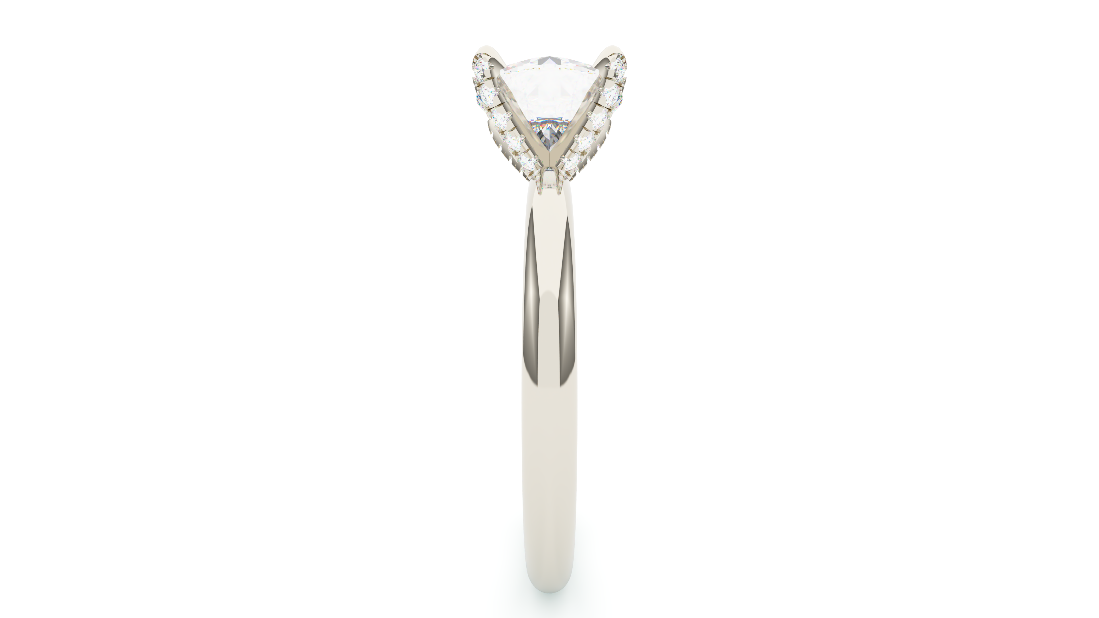 Round Diamond Pave Prong